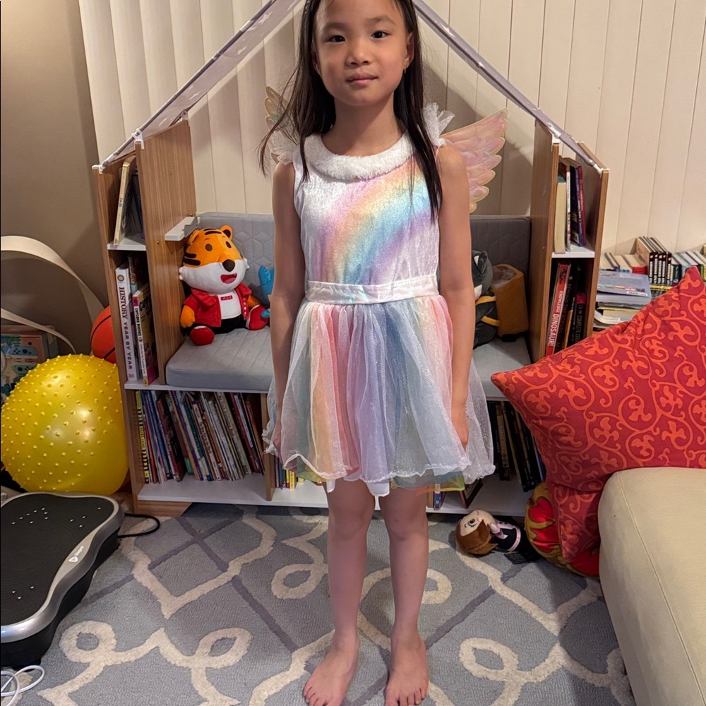 Rainbow Unicorn Pegasus Costume Hyde and Eek Dress and Wings 4/5 YO
